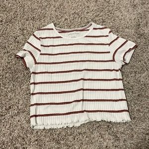 american multicolored striped tee